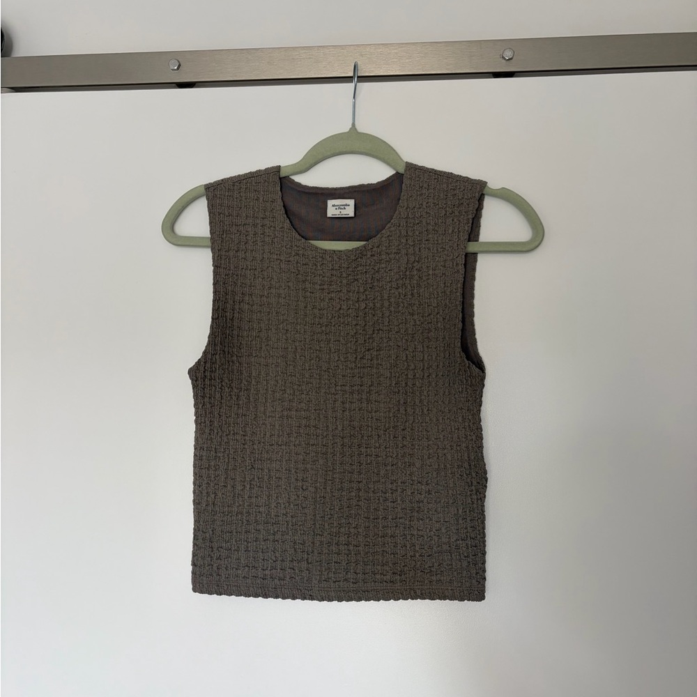 Abercrombie & Fitch Brown Waffle Knit Sleeveless Tank
